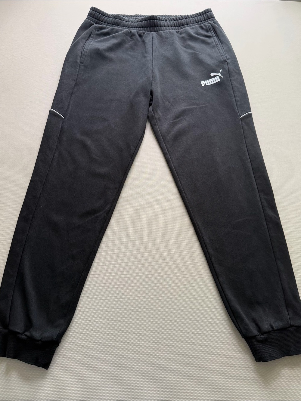 Puma Black Jogger Sweatpants with White Logo